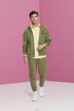 Men Esprit Olive Full-length zip hoodie Sweatshirts & Hoodies XF4444636 - Image 2