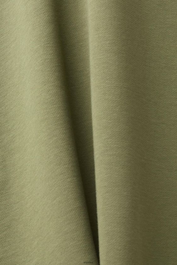 Men Esprit Olive Hoodie with logo chest print Sweatshirts & Hoodies XF4444640 - Image 4