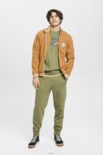 Men Esprit Olive Logo print sweatshirt Sweatshirts & Hoodies XF4444656 - Image 2