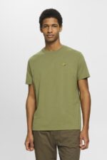 Men Esprit Olive T-shirt with logo print T-Shirts XF4444601