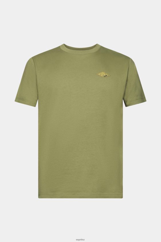 Men Esprit Olive T-shirt with logo print T-Shirts XF4444601 - Image 5