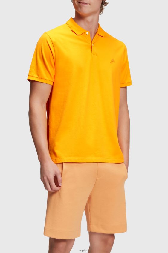 Men Esprit Orange Dolphin Tennis Club Classic Polo Polos XF4444892 - Image 1