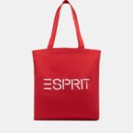 Men Esprit Orange Red Logo Canvas Tote Bag Accessories XF444437