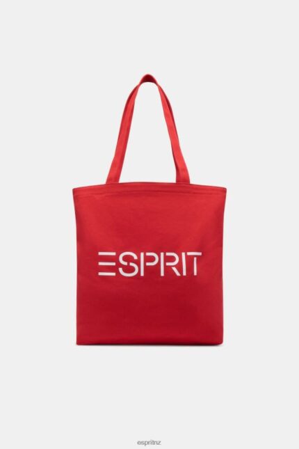 Men Esprit Orange Red Logo Canvas Tote Bag Accessories XF444437