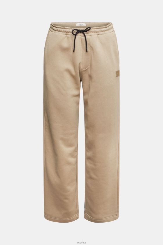Men Esprit Pale Khaki Made of recycled material: tracksuit bottoms with a wide leg Trousers & Pants XF4444941 - Image 5