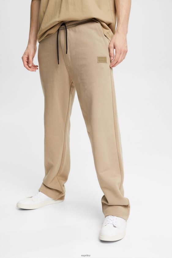 Men Esprit Pale Khaki Made of recycled material: tracksuit bottoms with a wide leg Trousers & Pants XF4444941 - Image 1