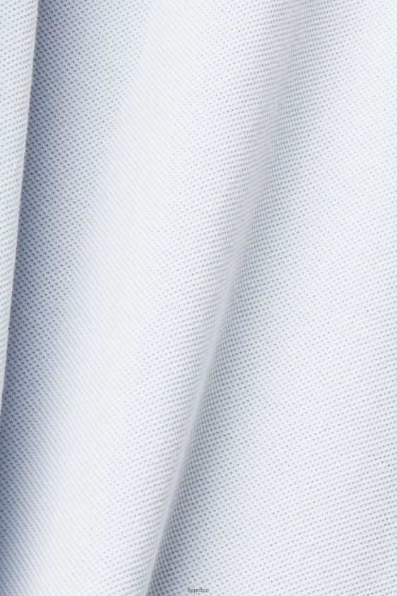 Men Esprit Pastel Blue Stone-washed cotton pique polo shirt Polos XF4444709 - Image 4