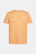 Men Esprit Peach Jersey T-shirt with an embroidered logo T-Shirts XF4444918 - Image 5
