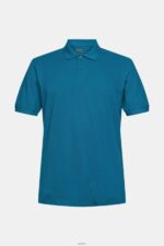 Men Esprit Petrol Blue Pima cotton pique polo shirt Polos XF4444926 - Image 5