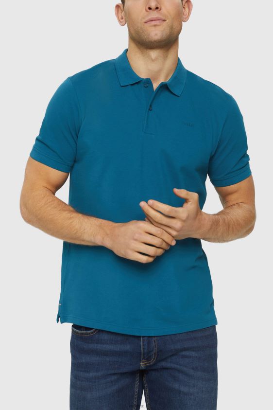 Men Esprit Petrol Blue Pima cotton pique polo shirt Polos XF4444926 - Image 1
