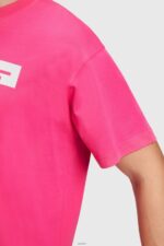 Men Esprit Pink Fuchsia Matte shine logo applique t-shirt T-Shirts XF4444619 - Image 2