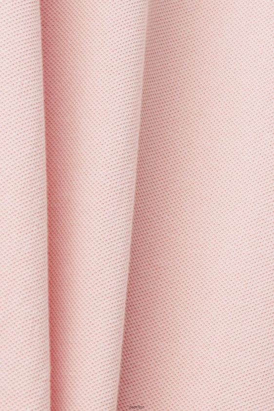Men Esprit Pink Stone-washed cotton pique polo shirt Polos XF4444710 - Image 4