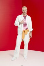 Men Esprit Pink Sustainable cotton striped T-shirt T-Shirts XF4444744 - Image 2
