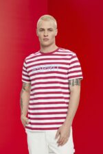 Men Esprit Pink Sustainable cotton striped T-shirt T-Shirts XF4444744