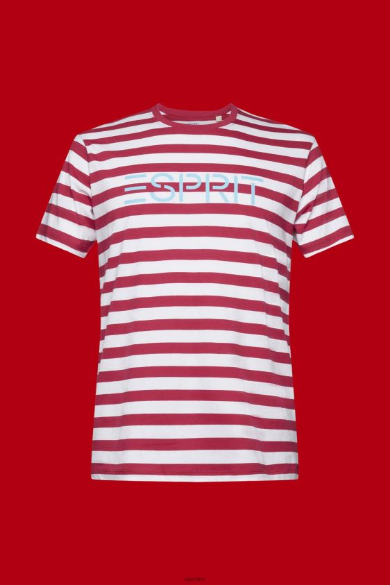 Men Esprit Pink Sustainable cotton striped T-shirt T-Shirts XF4444744 - Image 5