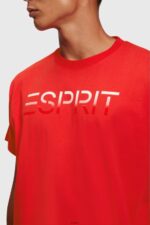 Men Esprit Red Chest flocked logo applique t-shirt T-Shirts XF4444611 - Image 2