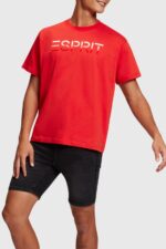Men Esprit Red Chest flocked logo applique t-shirt T-Shirts XF4444611