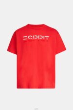 Men Esprit Red Chest flocked logo applique t-shirt T-Shirts XF4444611 - Image 4
