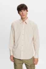 Men Esprit Sand Cotton Poplin Shirt Shirts XF4444574