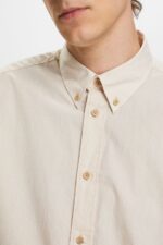Men Esprit Sand Cotton Poplin Shirt Shirts XF4444574 - Image 3
