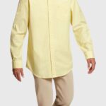 Men Esprit Sunflower Yellow Regular fit oxford shirt Shirts XF4444801