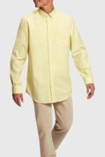 Men Esprit Sunflower Yellow Regular fit oxford shirt Shirts XF4444801