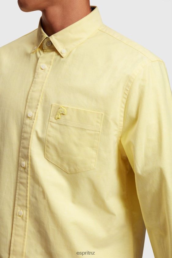 Men Esprit Sunflower Yellow Regular fit oxford shirt Shirts XF4444801 - Image 4