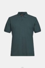Men Esprit Teal Blue Pima cotton pique polo shirt Polos XF4444927 - Image 5