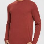 Men Esprit Terracotta Knitted wool sweater Sweaters XF4444906