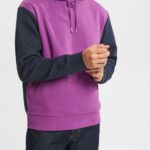 Men Esprit Violet Two-tone hoodie Sweatshirts & Hoodies XF4444938