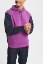 Men Esprit Violet Two-tone hoodie Sweatshirts & Hoodies XF4444938