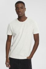 Men Esprit White Flecked jersey t-shirt T-Shirts XF4444779
