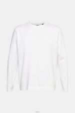 Men Esprit White Jersey long sleeve top Long Sleeve XF4444947 - Image 5