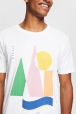 Men Esprit White Jersey T-shirt with a print T-Shirts XF4444844 - Image 3