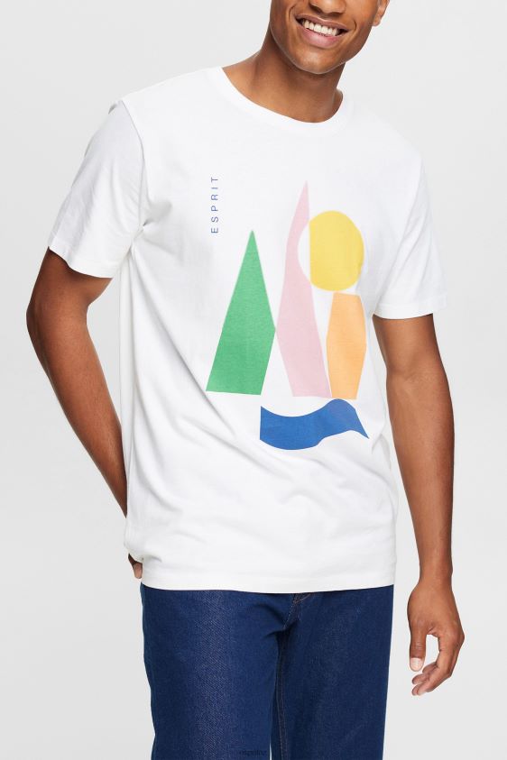 men_esprit_white_jersey_t_shirt_with_a_print_t_shirts_xf4444844.jpg Men Esprit White Jersey T-shirt with a print T-Shirts XF4444844 - Image 1