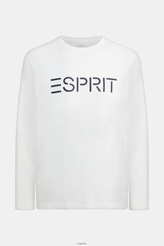 Men Esprit White Logo print jersey t-shirt T-Shirts XF4444864 - Image 4