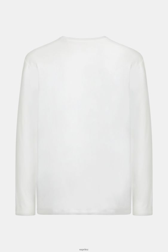 Men Esprit White Logo print jersey t-shirt T-Shirts XF4444864 - Image 5