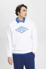 Men Esprit White Logo print sweatshirt Sweatshirts & Hoodies XF4444654