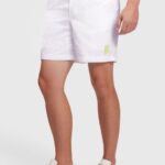 Men Esprit White Neon Waistband Relaxed Shorts Shorts XF4444890