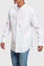 Men Esprit White Regular fit oxford shirt Shirts XF4444799