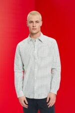 Men Esprit White Slim fit shirt with all-over pattern Shirts XF4444777
