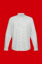 Men Esprit White Slim fit shirt with all-over pattern Shirts XF4444777 - Image 5