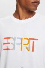 Men Esprit White T-shirt with front print, 100% cotton T-Shirts XF4444738 - Image 3