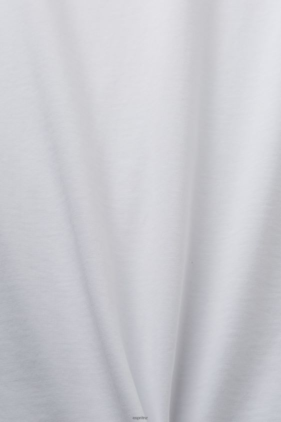 Men Esprit White T-shirt with front print, 100% cotton T-Shirts XF4444738 - Image 4