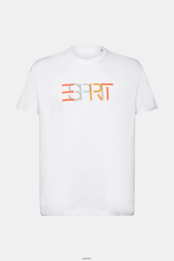 Men Esprit White T-shirt with front print, 100% cotton T-Shirts XF4444738 - Image 5