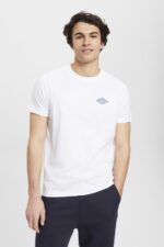 Men Esprit White T-shirt with logo print T-Shirts XF4444599