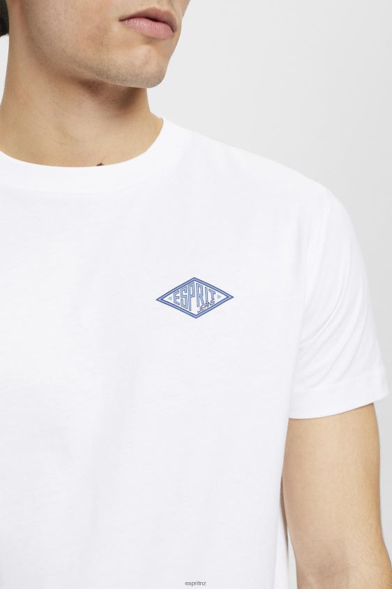 Men Esprit White T-shirt with logo print T-Shirts XF4444599 - Image 3