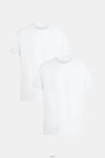 Men Esprit White Two-pack crewneck cotton t-shirts T-Shirts XF4444856 - Image 4