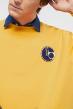 Men Esprit Yellow Varsity patch sweatshirt Sweatshirts & Hoodies XF4444810 - Image 3