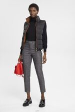 Women Esprit Anthracite High-rise checked trousers Trousers & Pants XF4444249 - Image 2